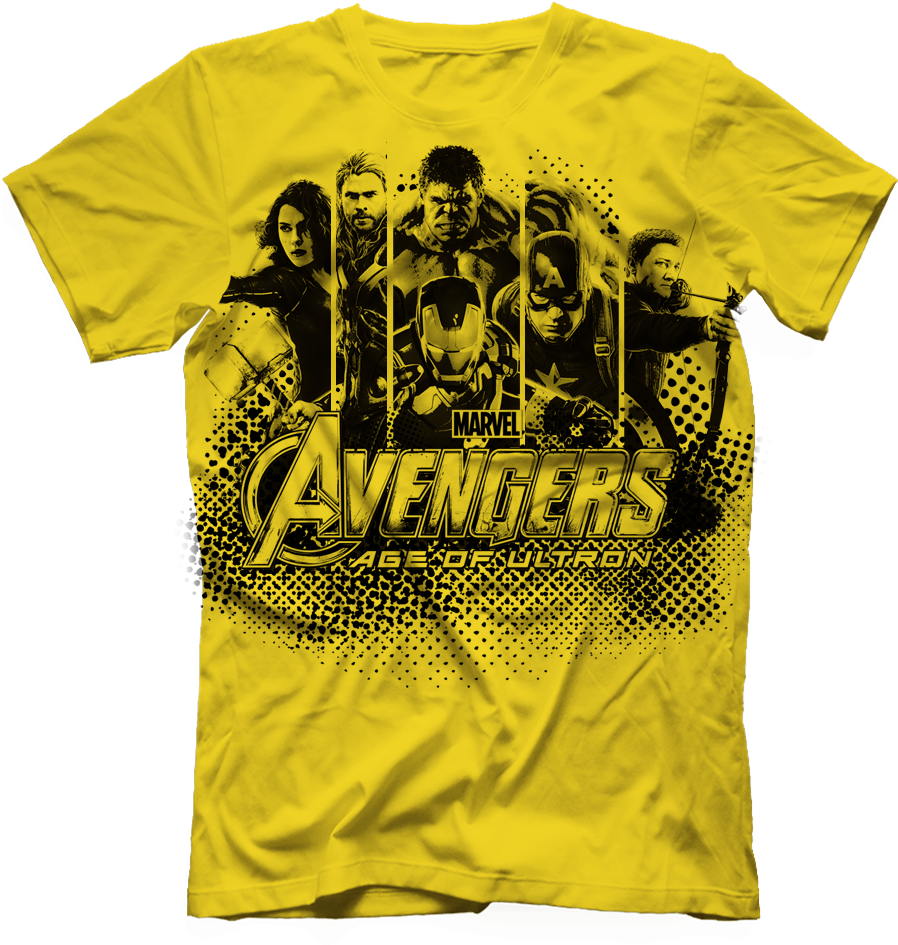Avengers Ageof Ultron Yellow Tshirt PNG