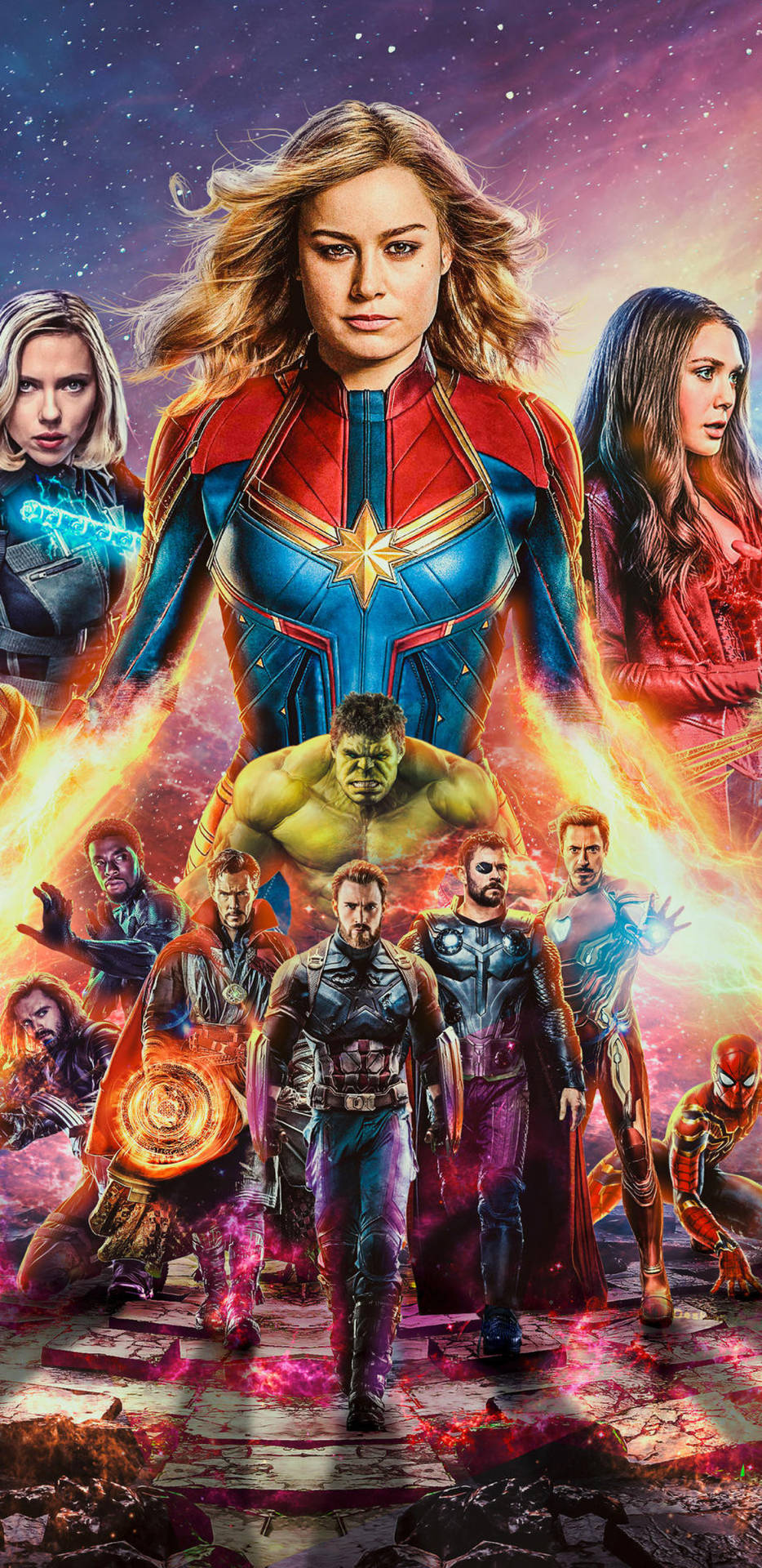 Avengers Android Farverigt Portræt Wallpaper