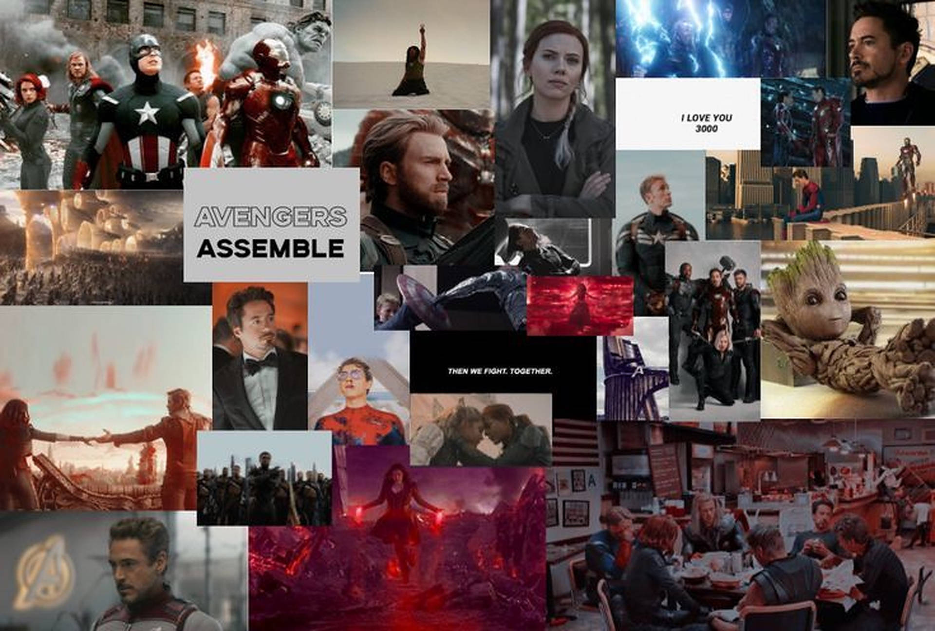 Avengersversammeln Sich Ästhetisches Collage Wallpaper