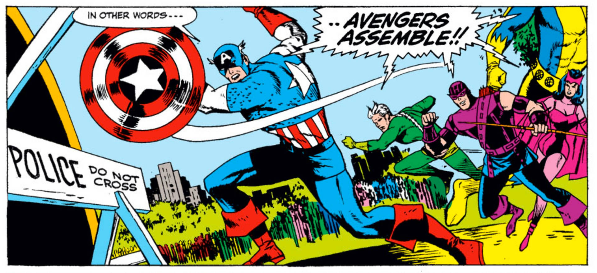 Avengers Assemble Comic Scene Wallpaper