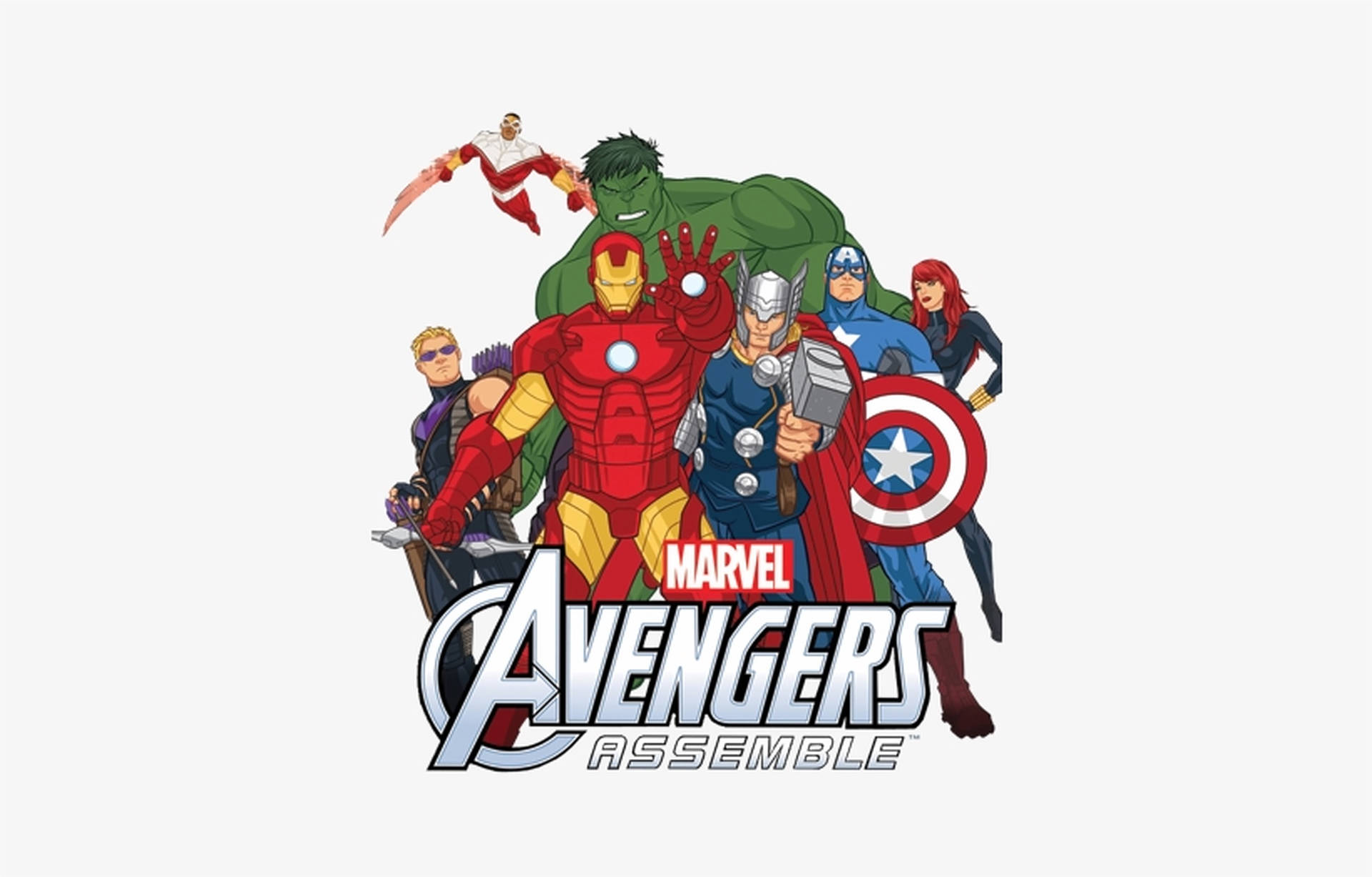 Avengers Samler Kraftig Holdning Wallpaper