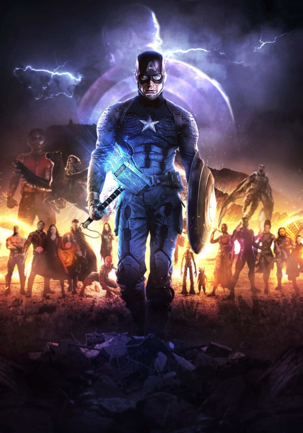 Avengers Assemble With Captain America Worthy Background