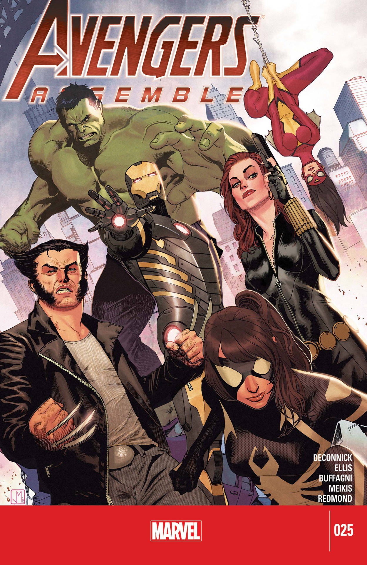 Avengers Assemble Wolverine Tapet: Saml Avengers og Wolverine på dit skrivebord. Wallpaper