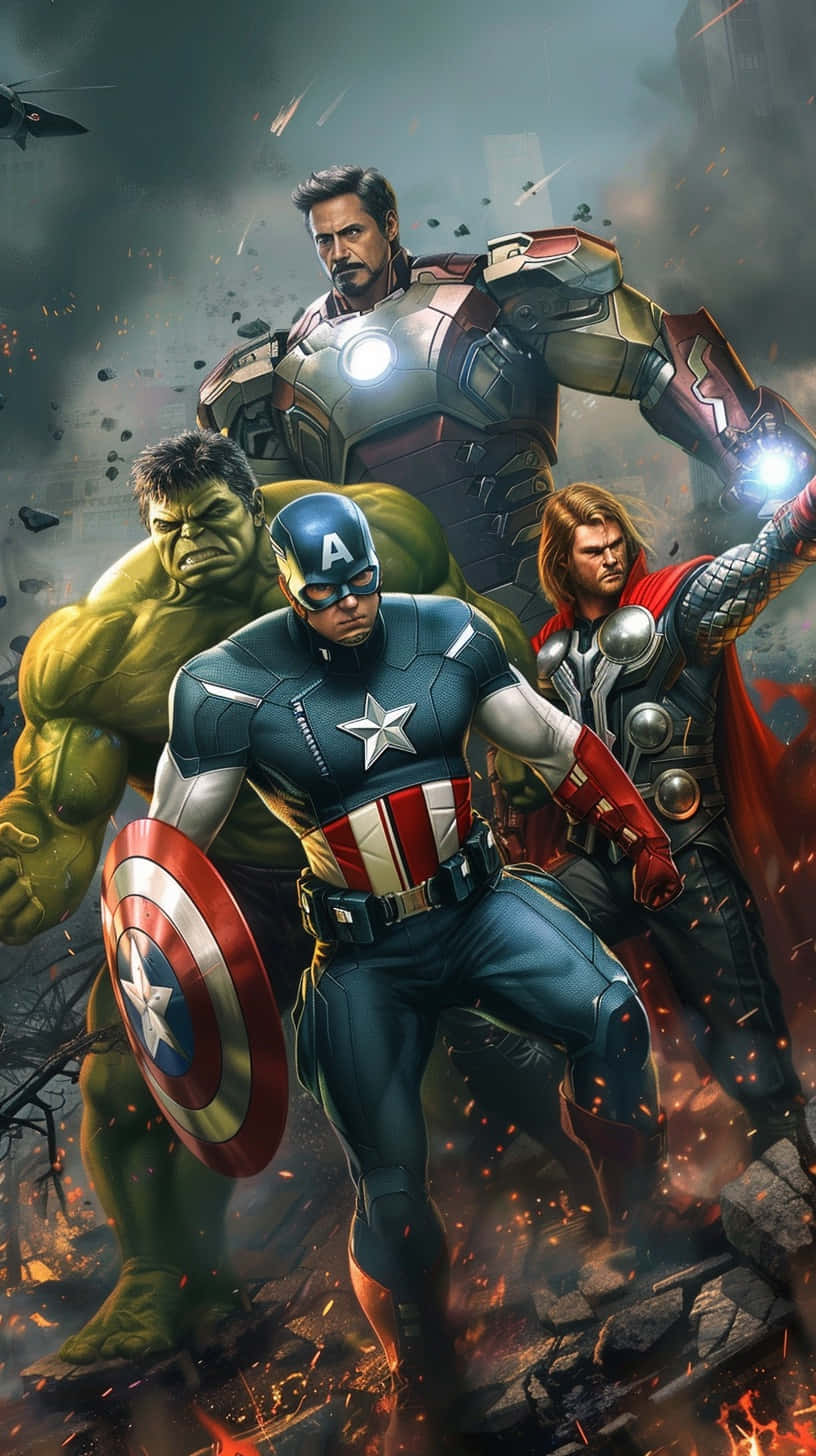 Avengers Assemble In Actie Achtergrond