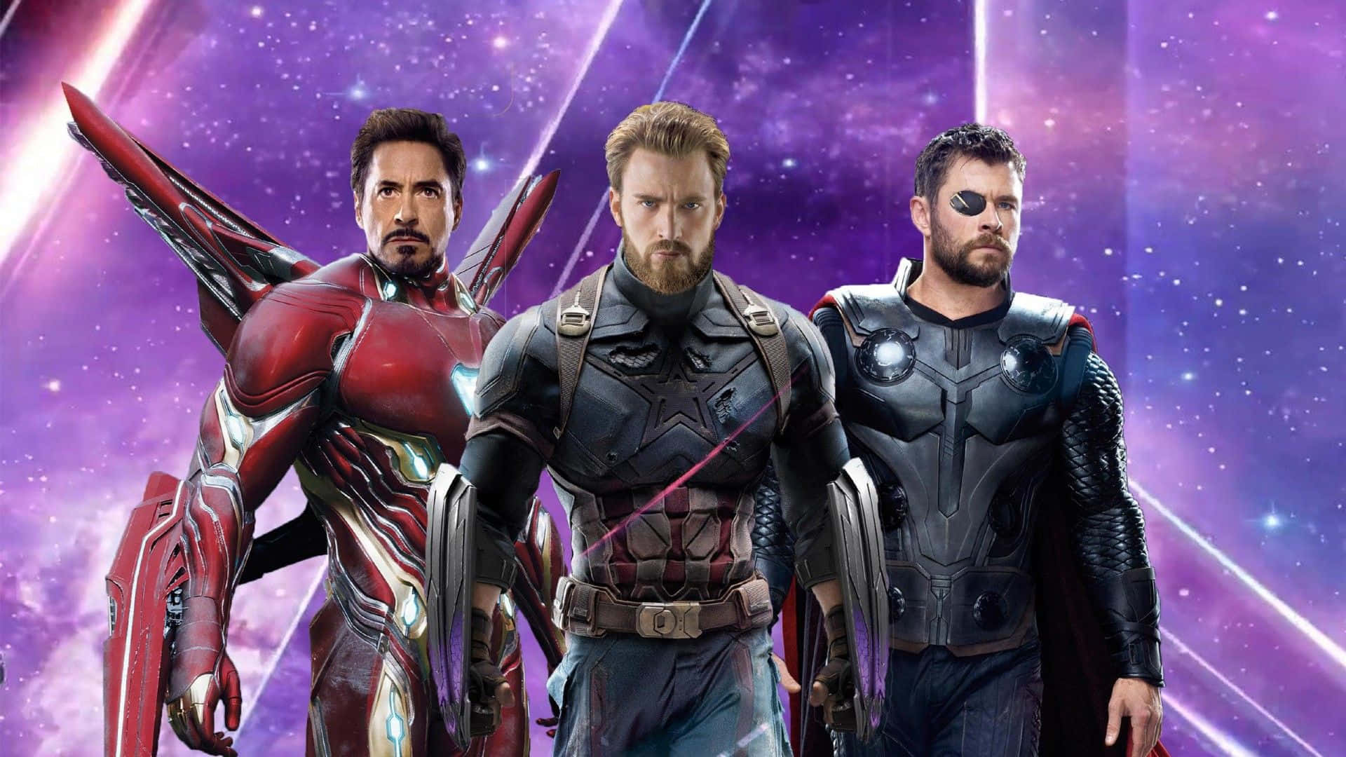 Avengers baggrundsdesign med farverige tegneseriefigurer.