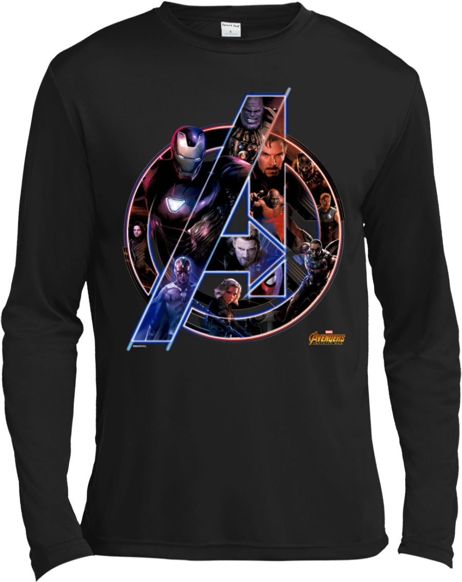 Avengers Character Collage Long Sleeve Shirt PNG