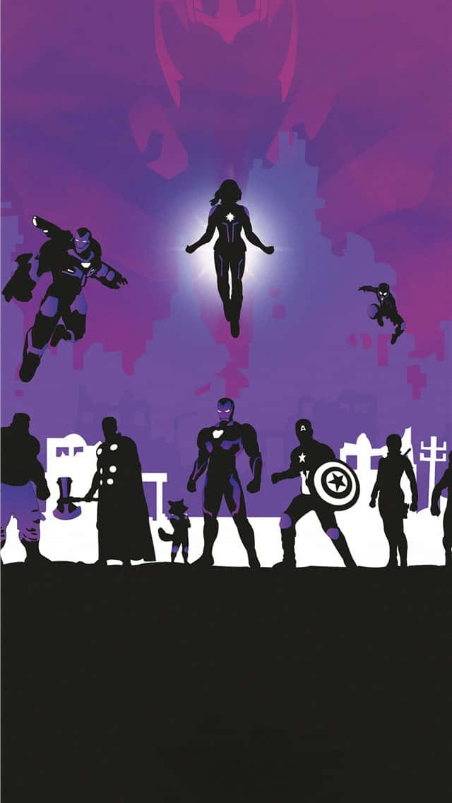 Denne plakat fra den seneste Avengers-film ser fantastisk ud på en iPhoneskærm. Wallpaper