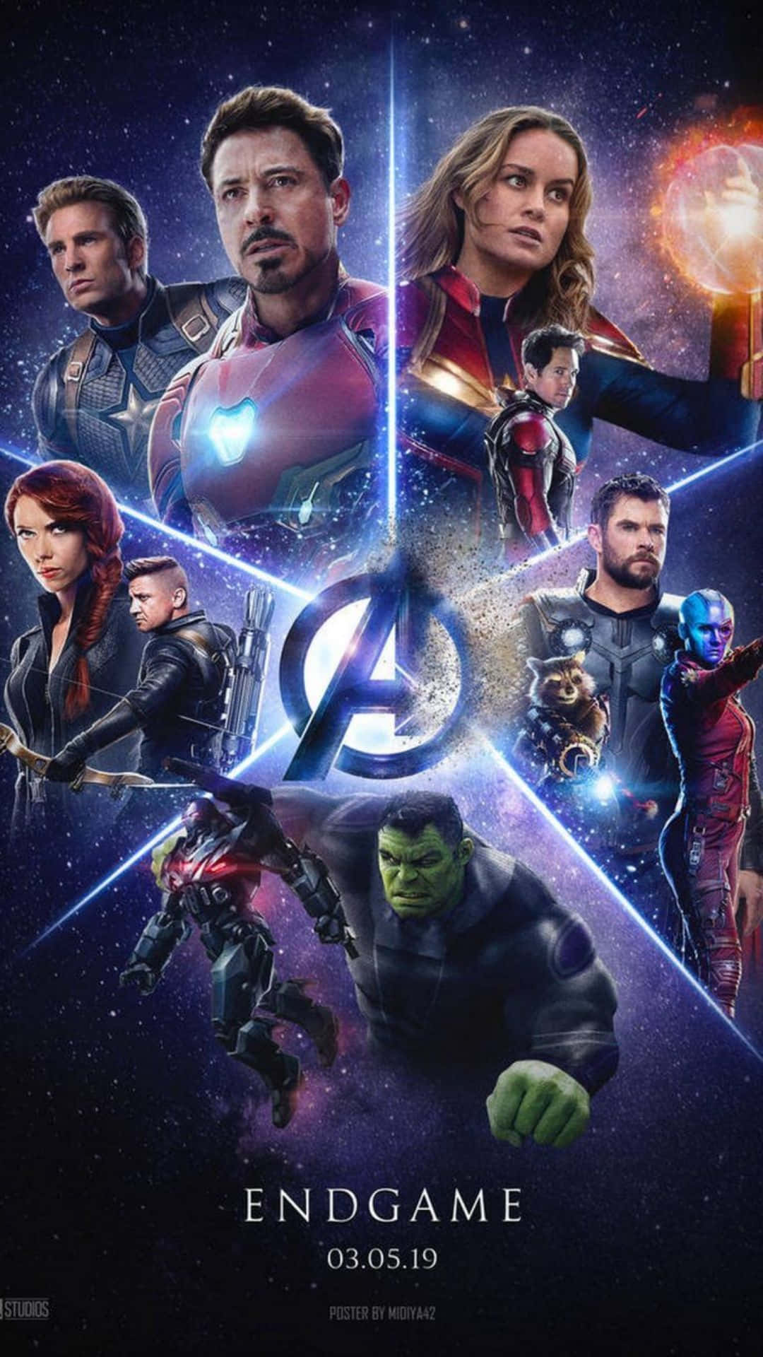 Samlaihop Avengers Med Vår Officiella Endgame Iphone-bakgrundsbild. Wallpaper