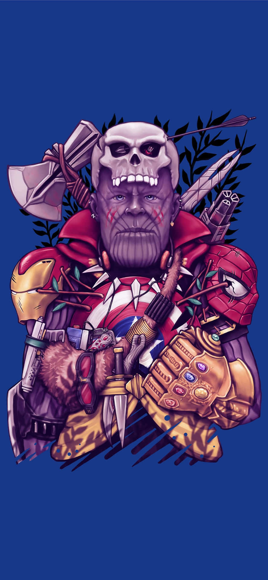 Vær helten og ej den kraftfulde Marvel Avengers Endgame iPhone Wallpaper. Wallpaper