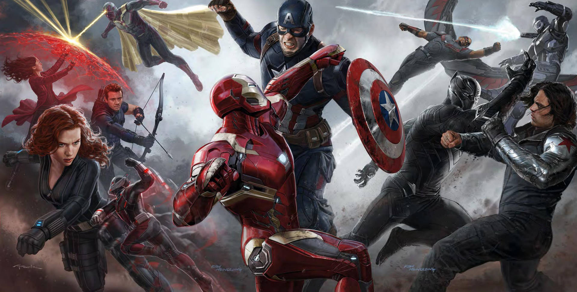 Avengers Fighting Each Other Captain America Civil War Background