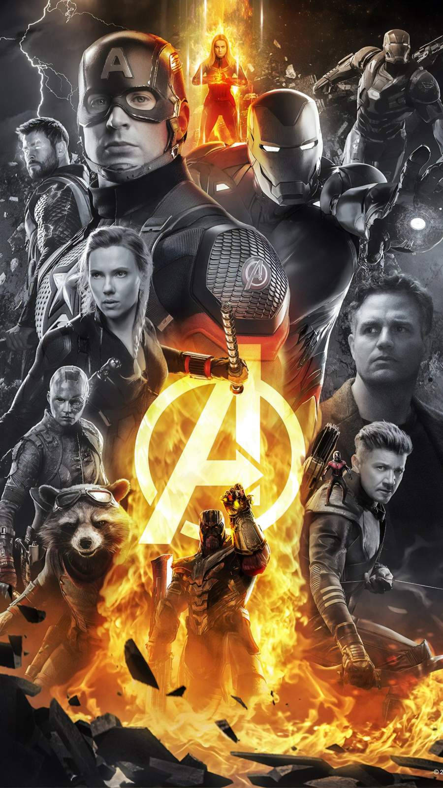 Avengers Gråtoner Superhelt Iphone Wallpaper