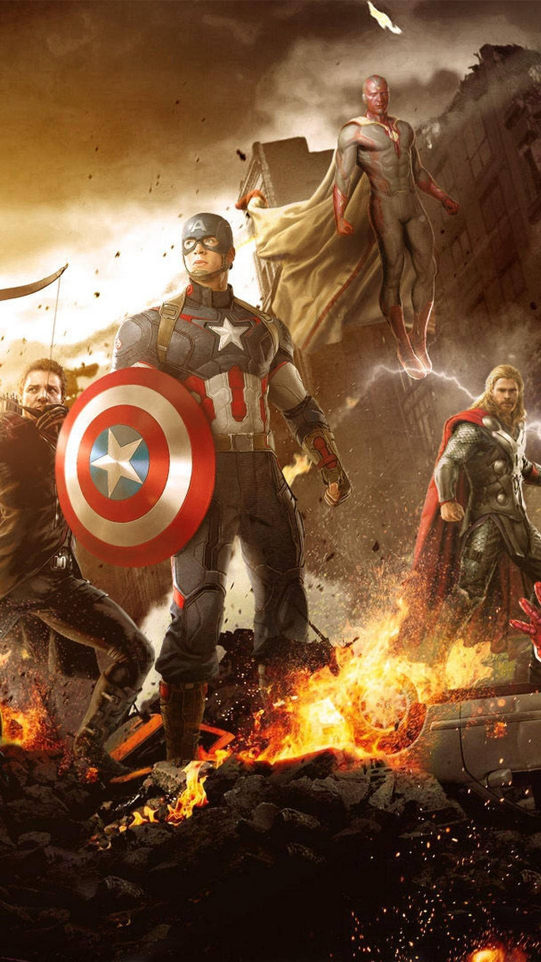Avengers In Battle Field Android Wallpaper