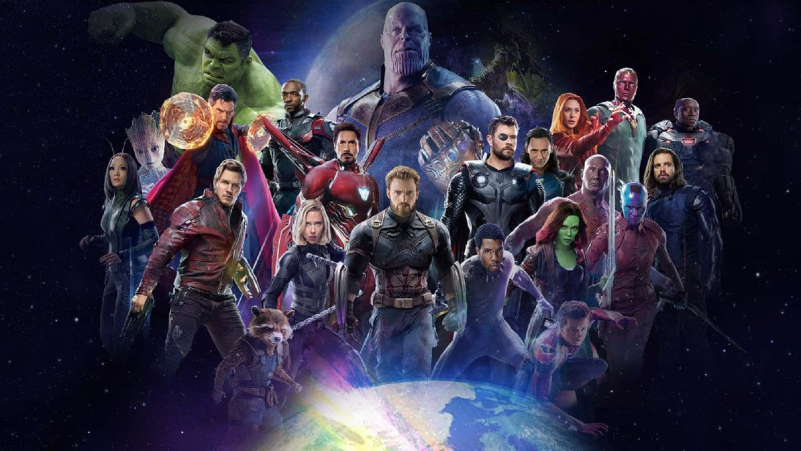 Avengerssamles For At Beskytte Universet Mod Thanos I Avengers: Infinity War.