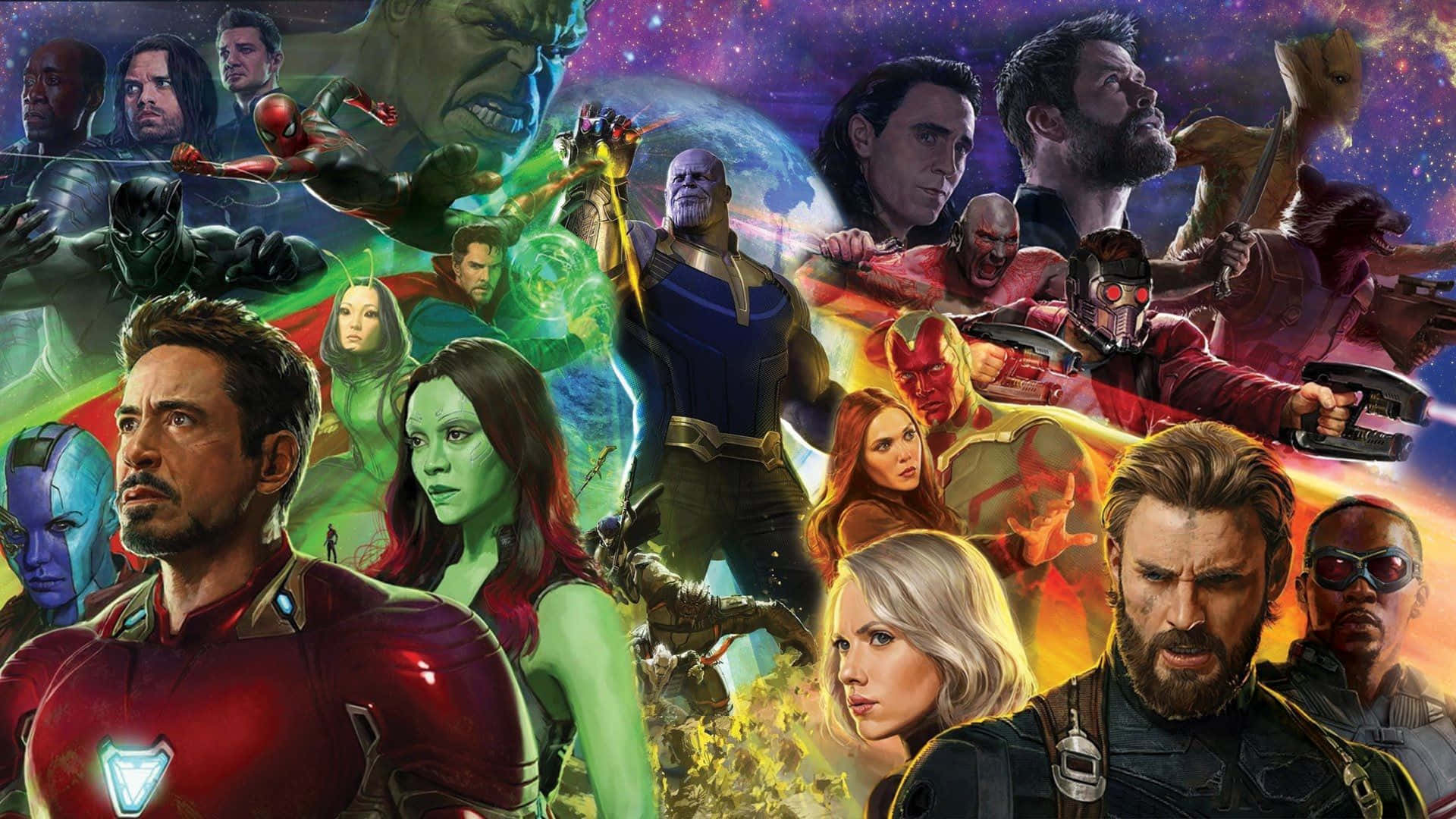 Avengersförbereder Sig För Förödande Strid Mot Thanos I Avengers Infinity War.