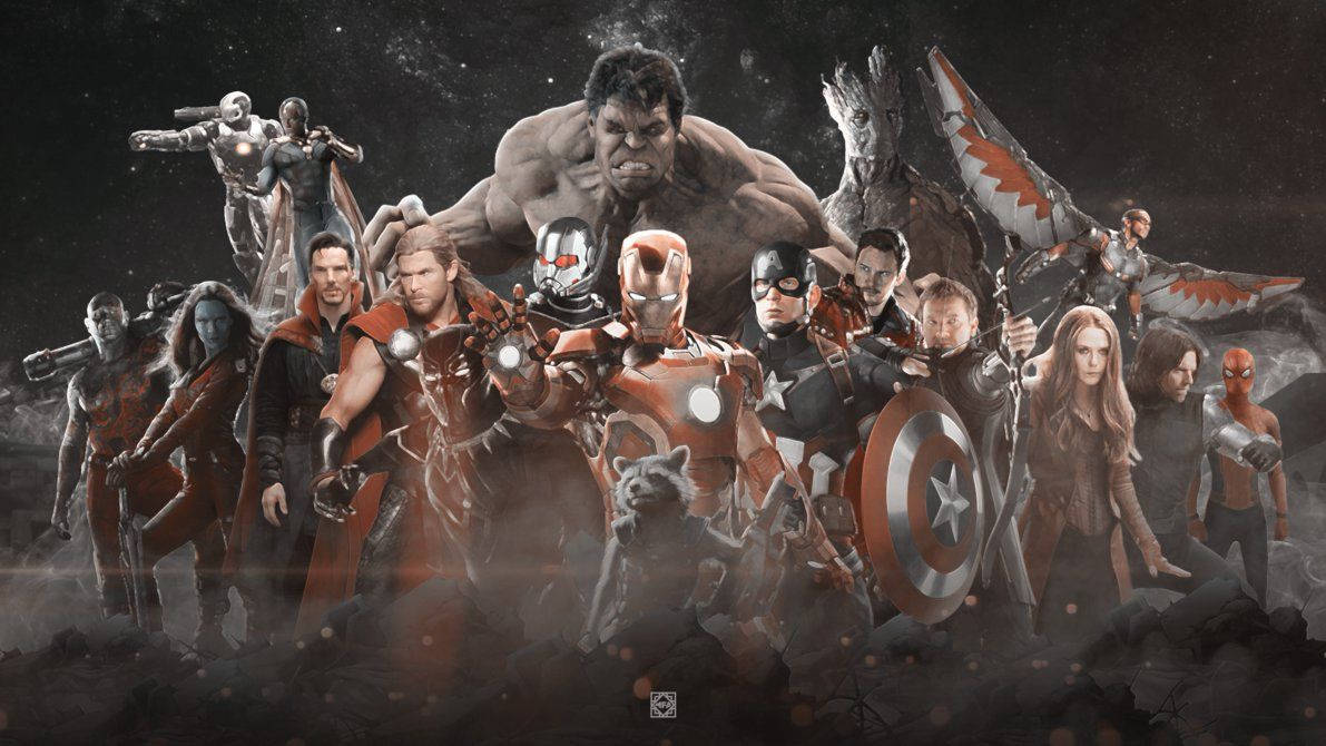Avengers Infinity War Retro Artwork