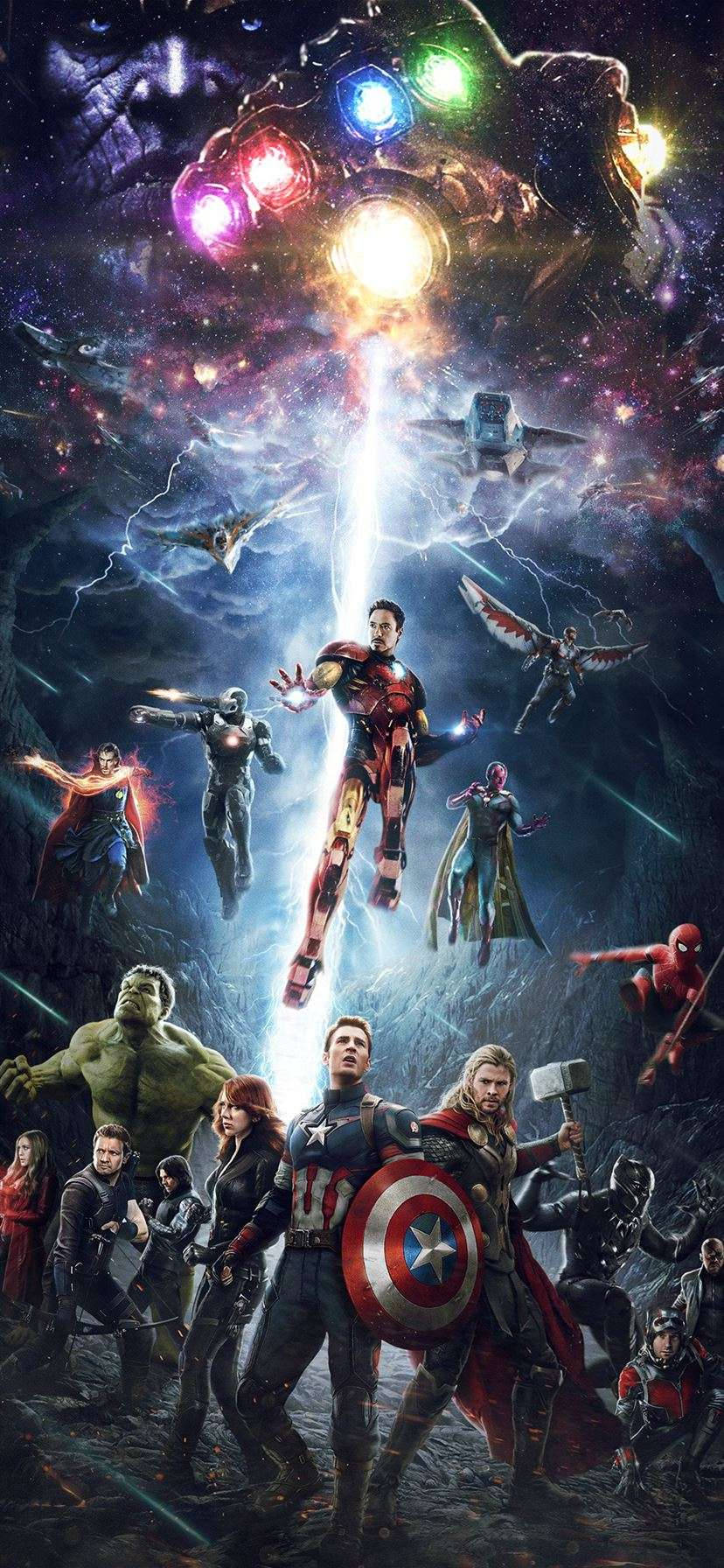 Avengersbakgrundsbild För Iphone Med Infinity Gauntlet. Wallpaper