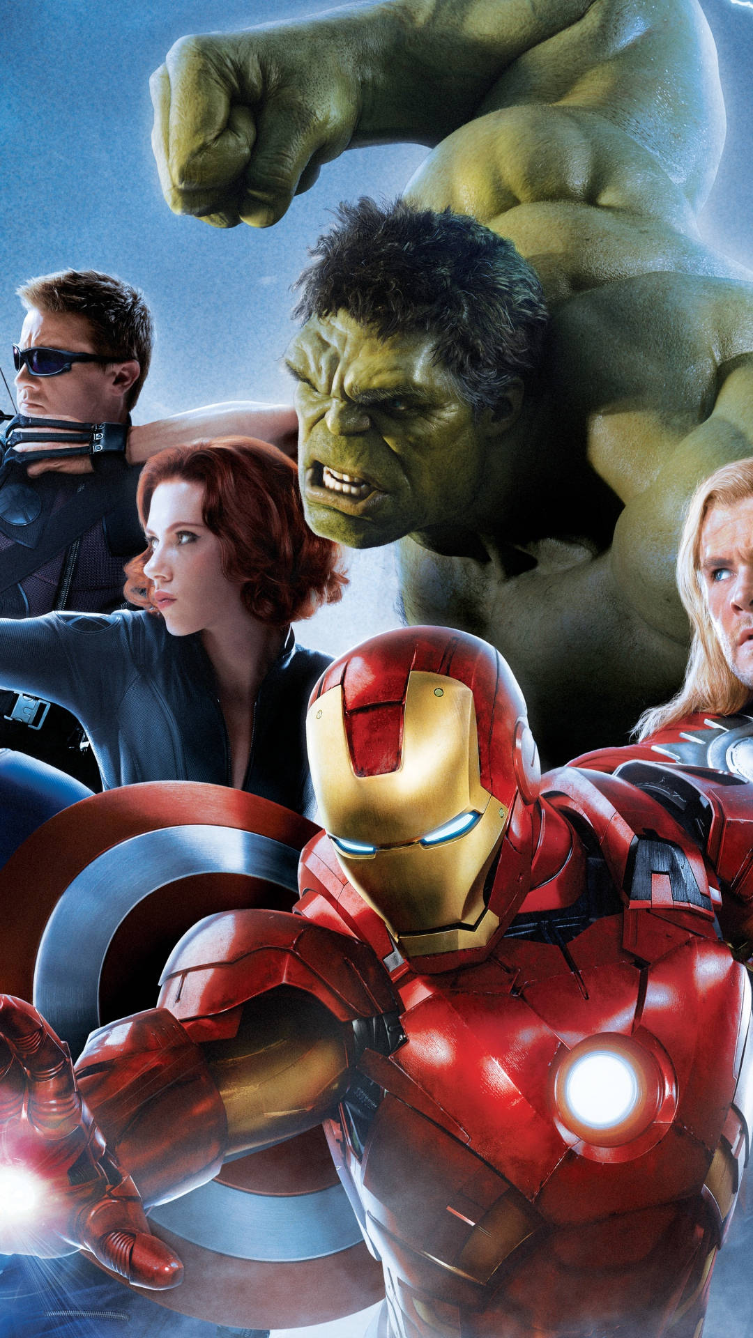 Avengersiphone Im Hellblauen Hintergrund Wallpaper