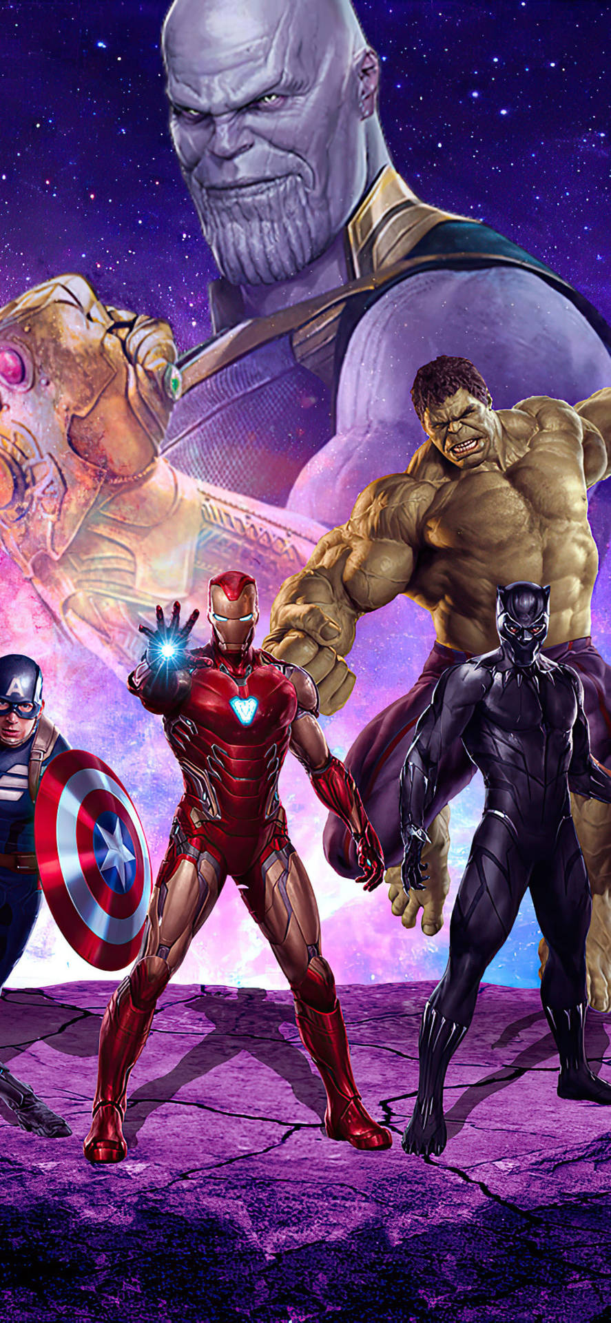 Avengers Iphone On Purple Rock Wallpaper
