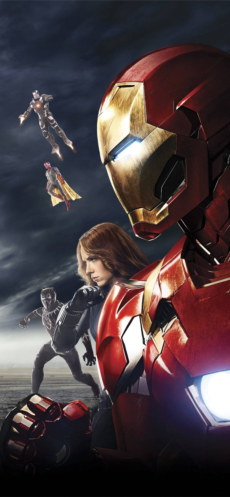 Avengers iPhone X Sort Sky Tapetet skaber et strejf af mystik. Wallpaper