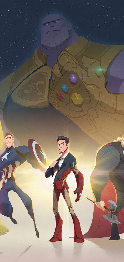 Avengers iPhone X Cute Art Wallpaper