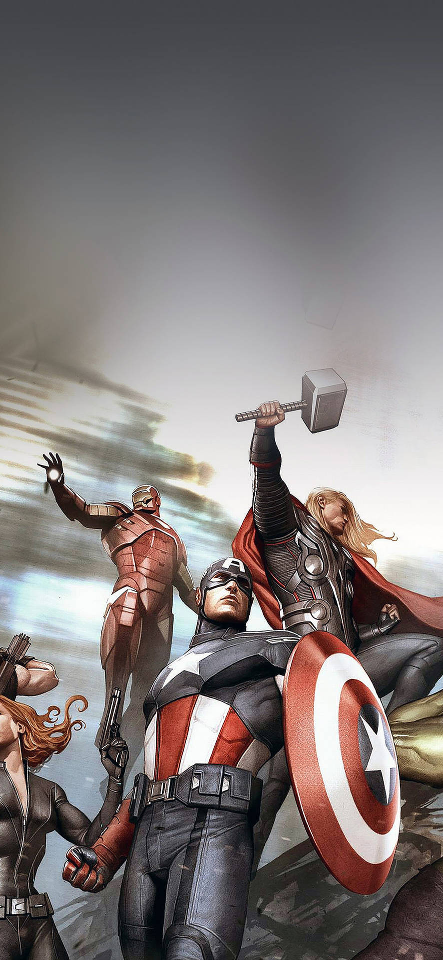 Avengers iPhone X Grå Baggrund Wallpaper