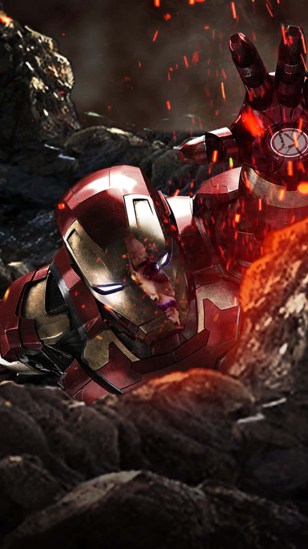 Tony Stark i sin Iron Man-dragt, klar til at gå i kamp. Wallpaper