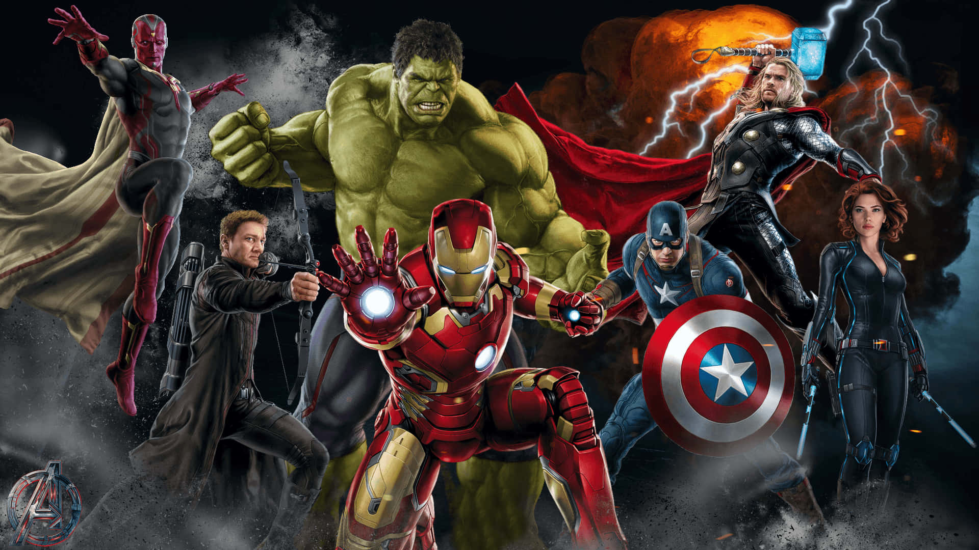 Iron Man safeguards the world as part of The Avengers Wallpaper
