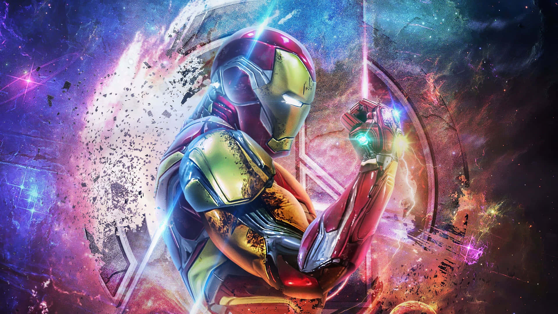 Avengers Iron Man Fanart With Infinity Stones Wallpaper