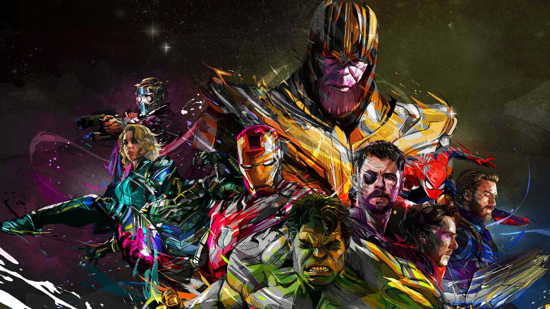 Fådig Redo Att Försvara Universum Med Avengers Laptopen. Wallpaper