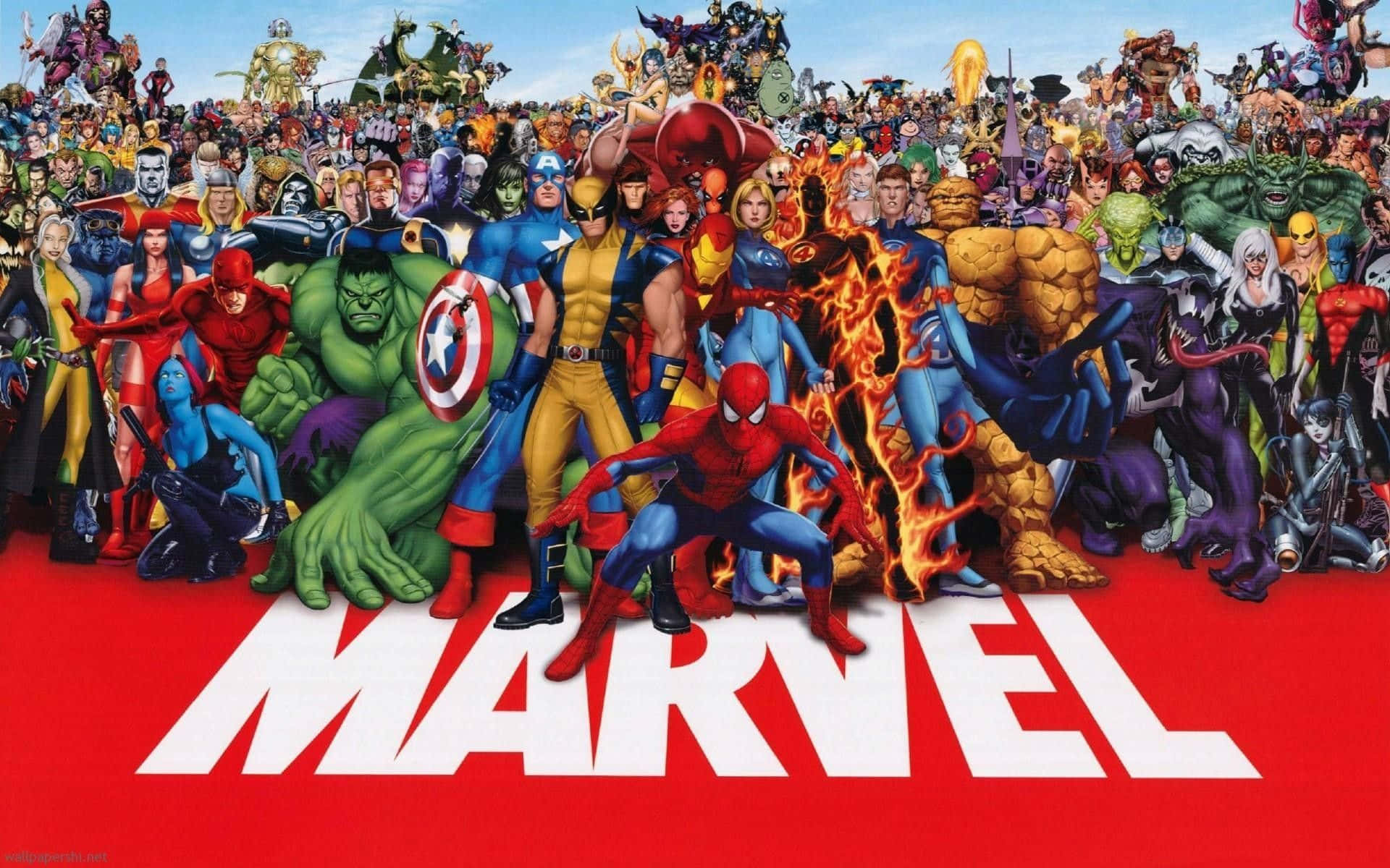 Erledigensie Ihre Arbeit Stilvoll Mit Diesem Fantastischen Avengers-themenlaptop. Wallpaper