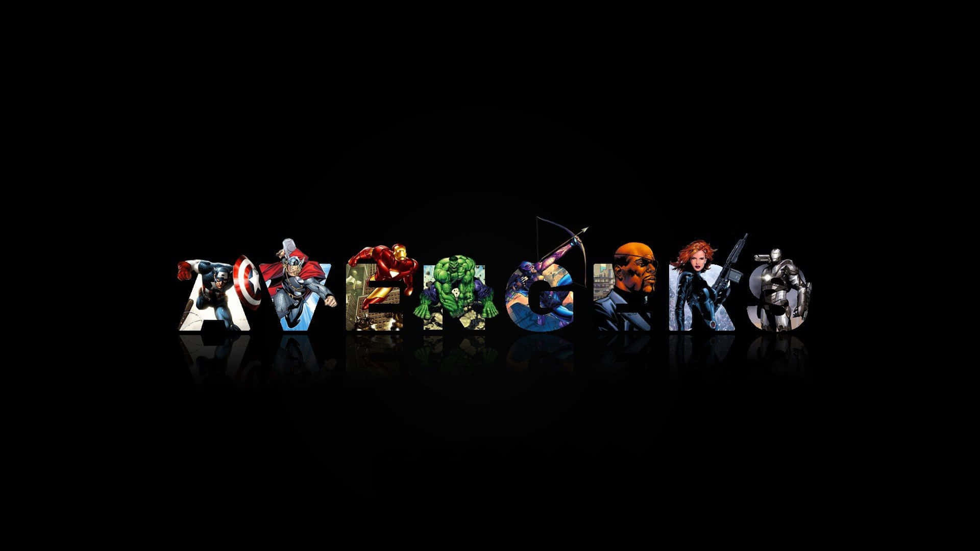 Artetipografica Degli Avengers Per Laptop Sfondo