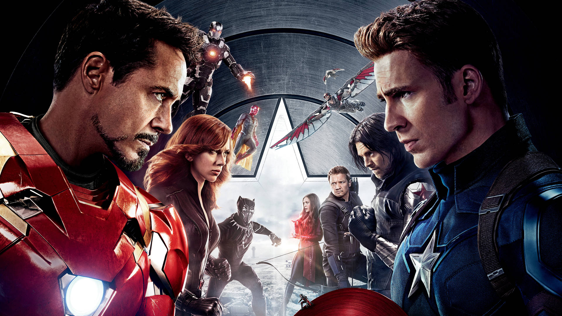 Avengers Lined Up Captain America Civil War Background