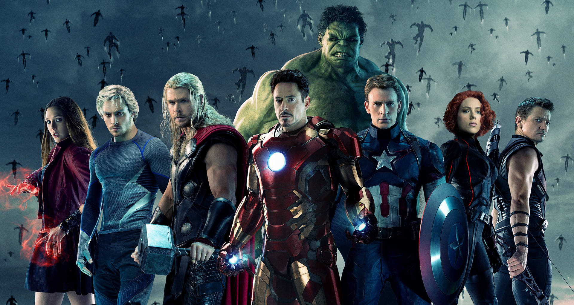 Lineupdegli Avengers Marvel Per Laptop. Sfondo