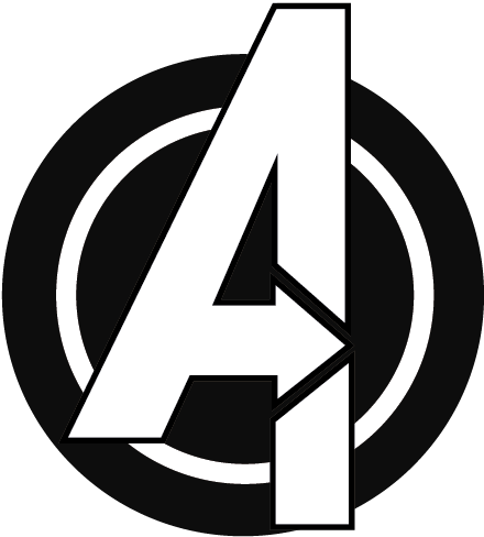 Avengers Logo Blackand White PNG