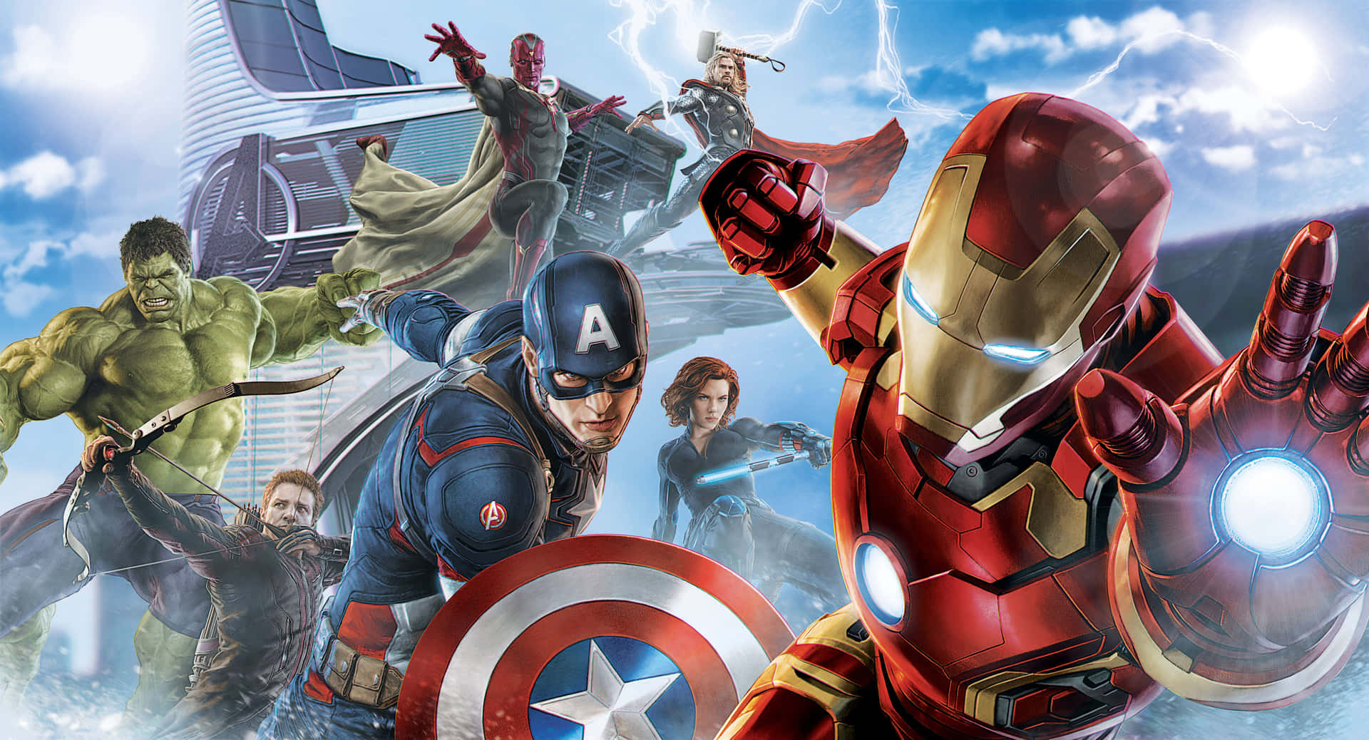 Ipiù Potenti Eroi Della Terra, Gli Avengers. Sfondo