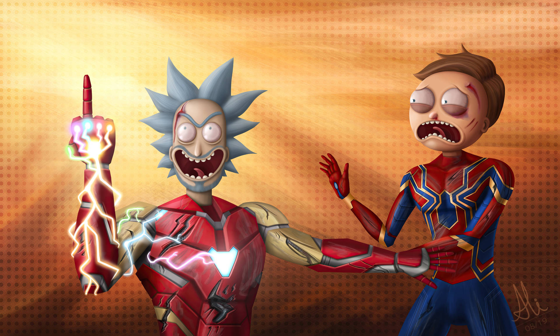 Avengers Parody Rick And Morty Pc 4k Background
