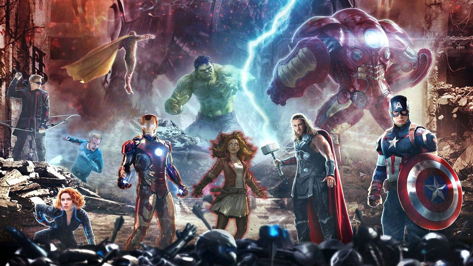 Posterdegli Avengers Manipolato Con Photoshop Per Desktop Sfondo