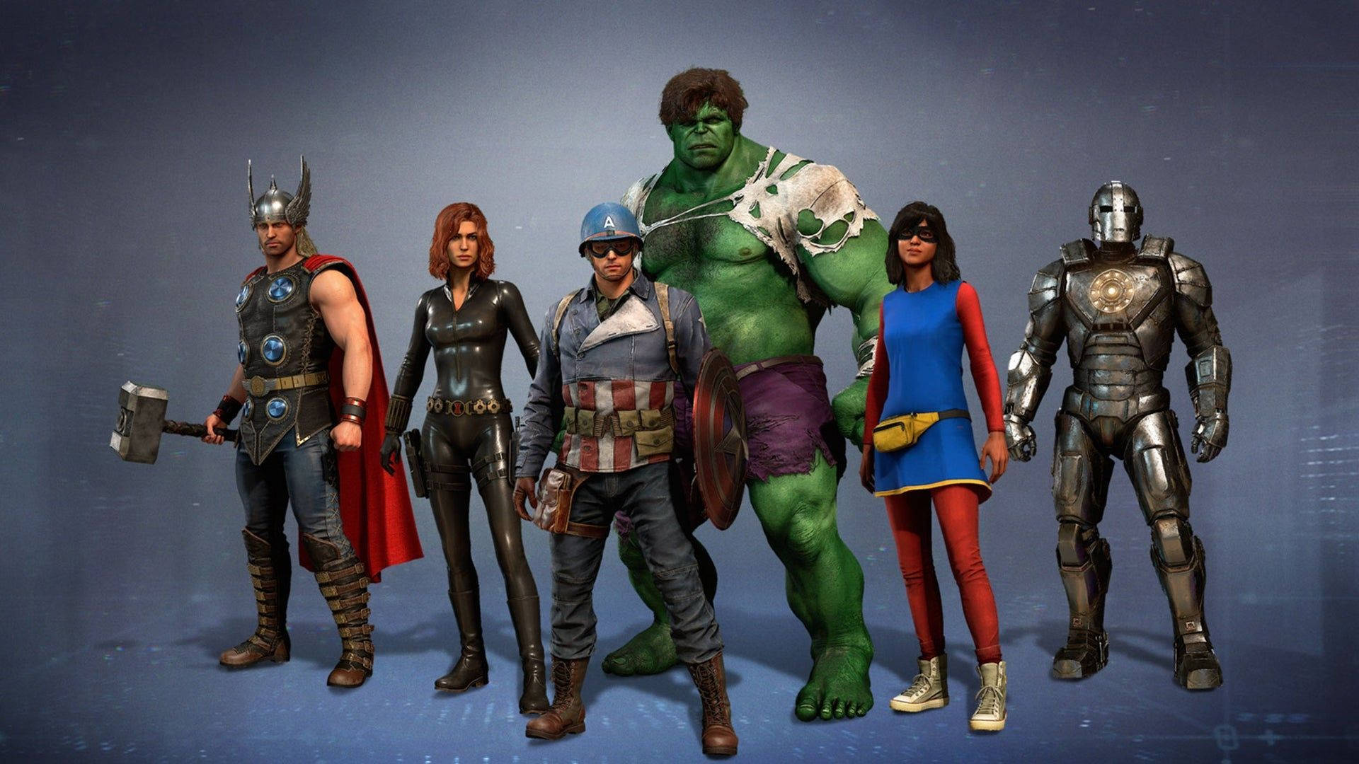 Avengers PS4-spil initialt kostume design baggrund Wallpaper
