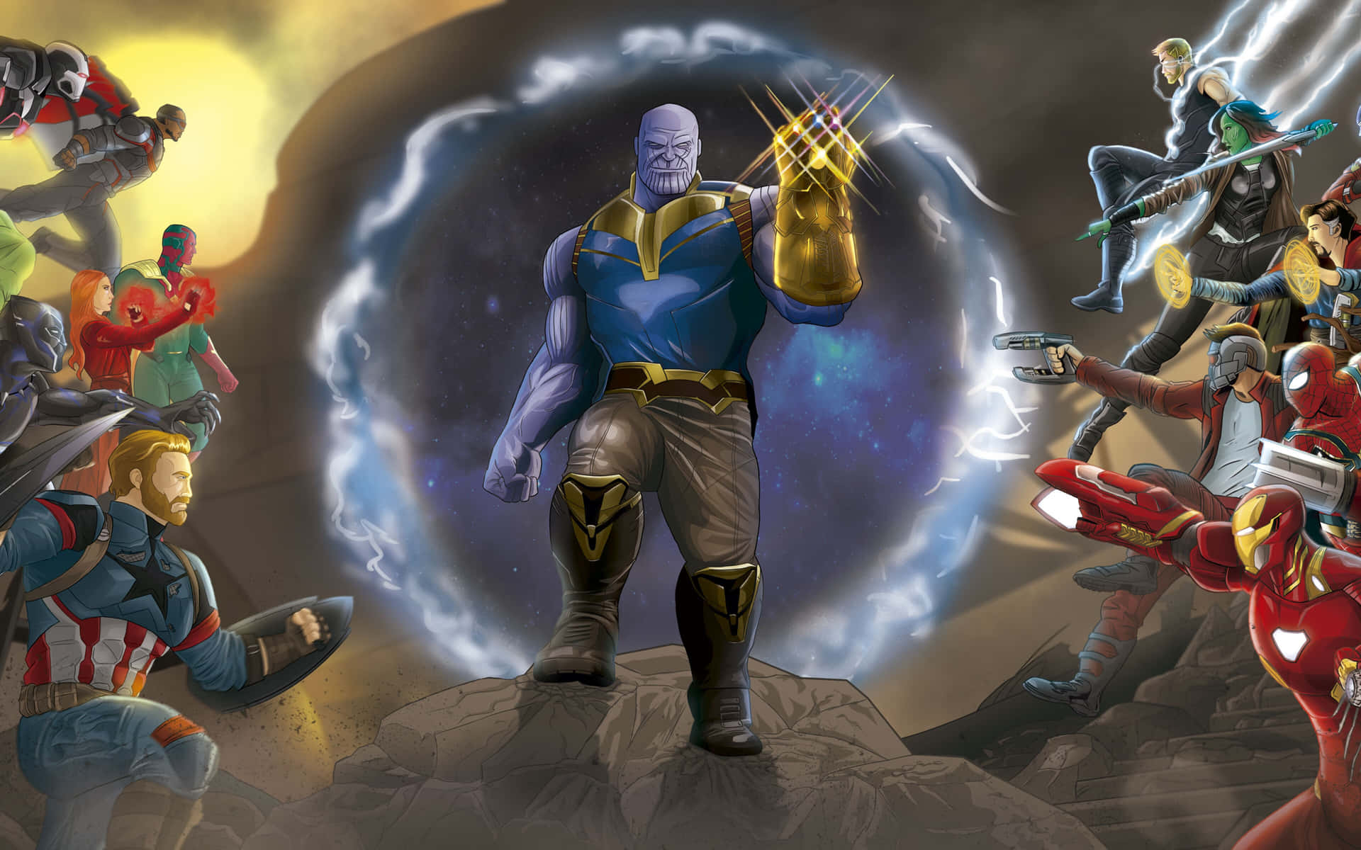 Avengers Showdownwith Thanos Wallpaper