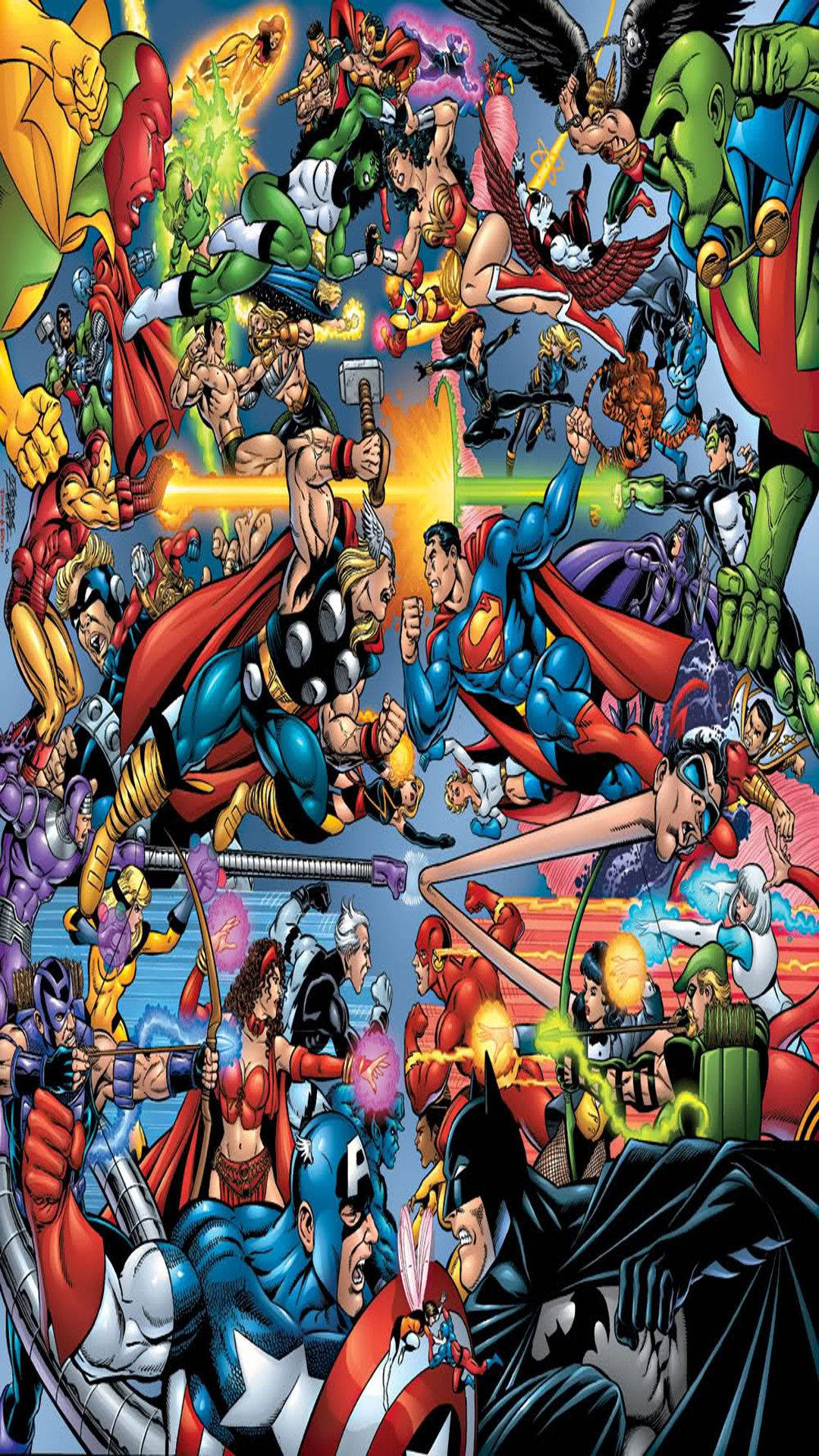 Avengers Silhouette Art Marvel Telefon Wallpaper