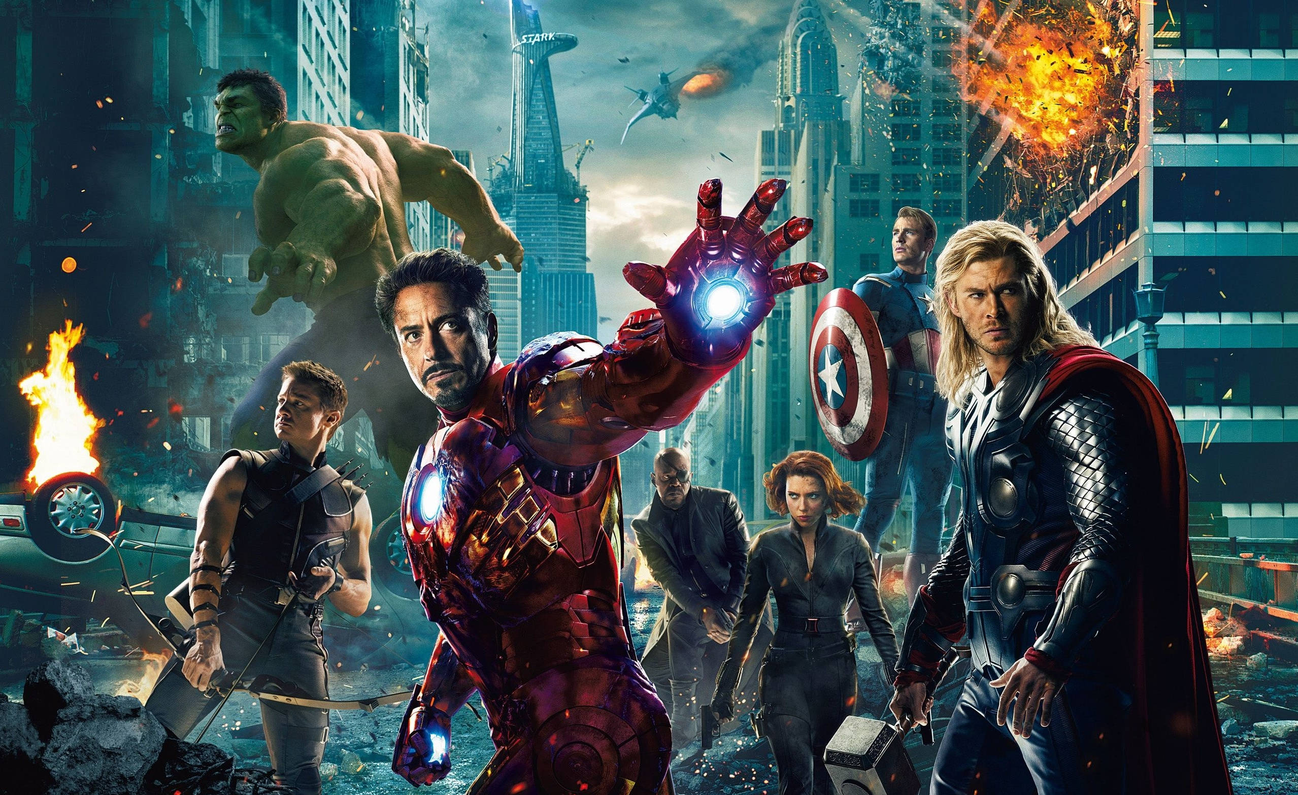 Avengerssuperhelden Spektakuläre Stunts Für Den Desktop Wallpaper