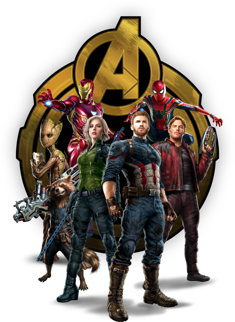 Avengers Team Showcase PNG