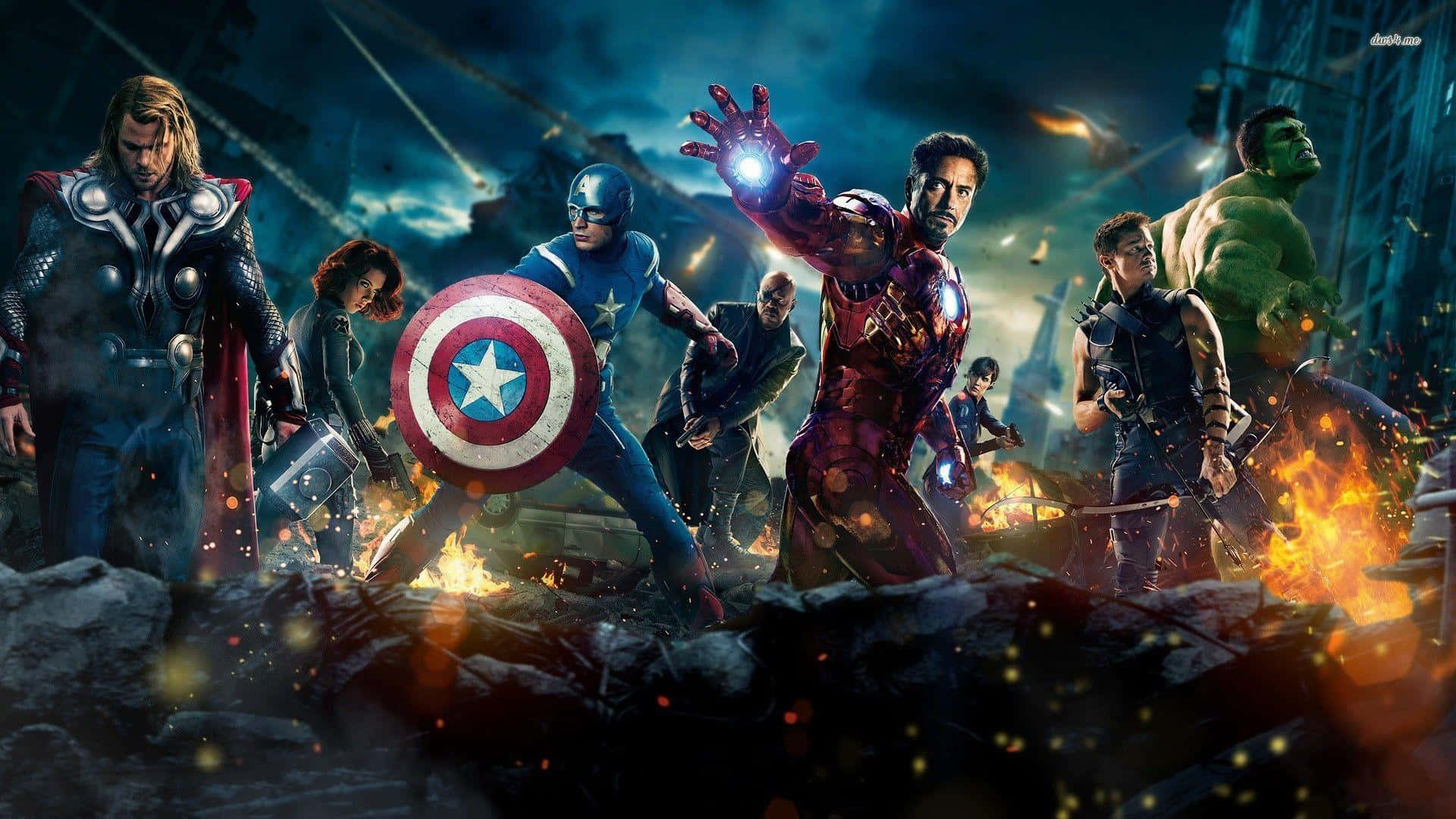 Avengers Teamin Action Wallpaper