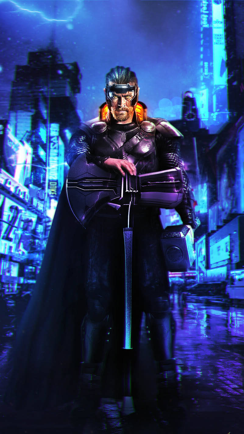 Avengers Thor Cyberpunk Iphone X Background