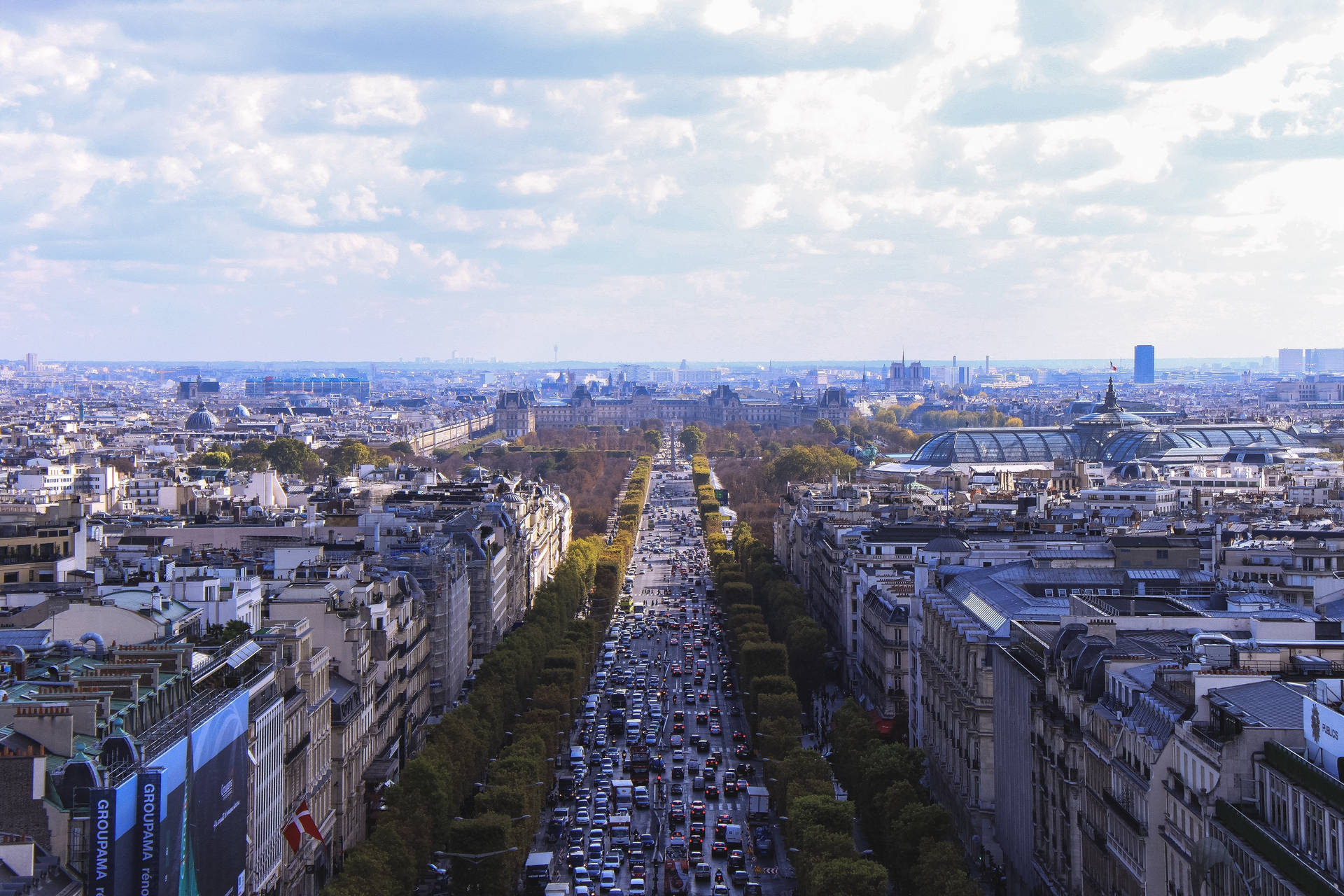 Avenue Des Champs-élysées Paris Wallpaper
