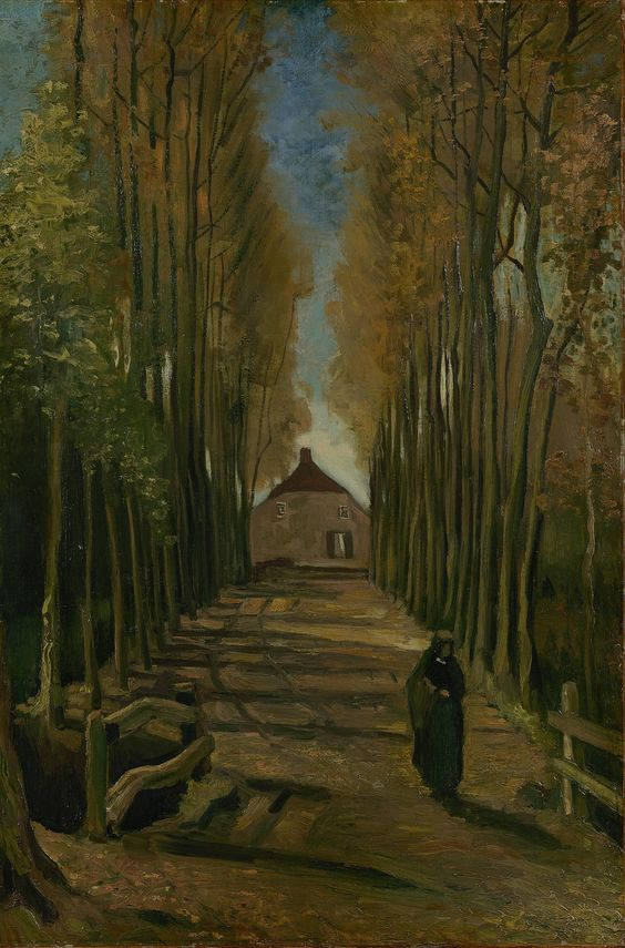 Avenue Of Poplars In Autumn Famous Painting Background