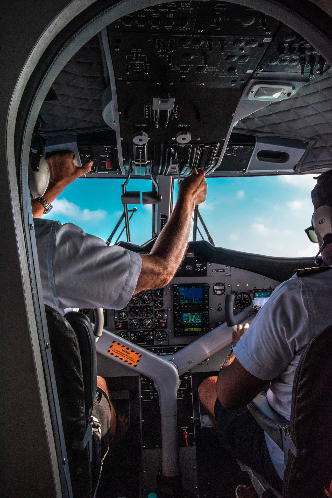 Pilotesperti In Volo - Tecnologia Moderna Dell'aviazione. Sfondo