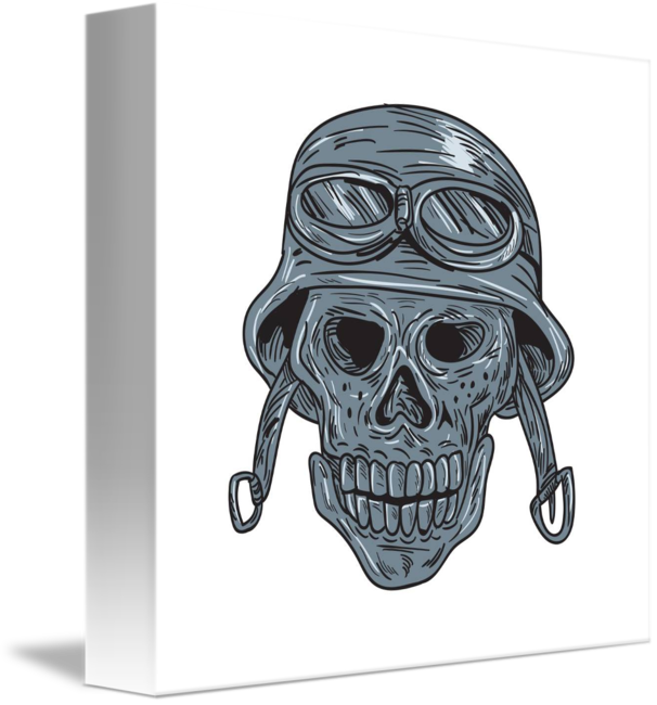 Aviator Skull Artwork PNG