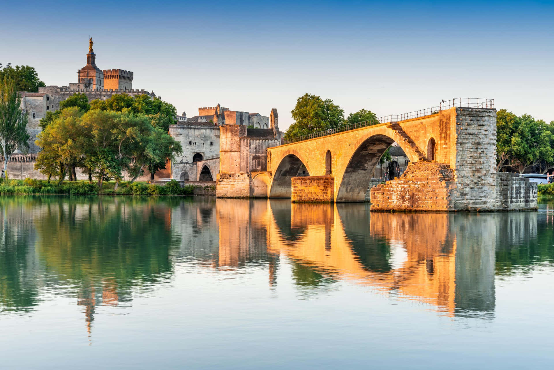 Caption: Stunning View of Historic Avignon City, France Wallpaper