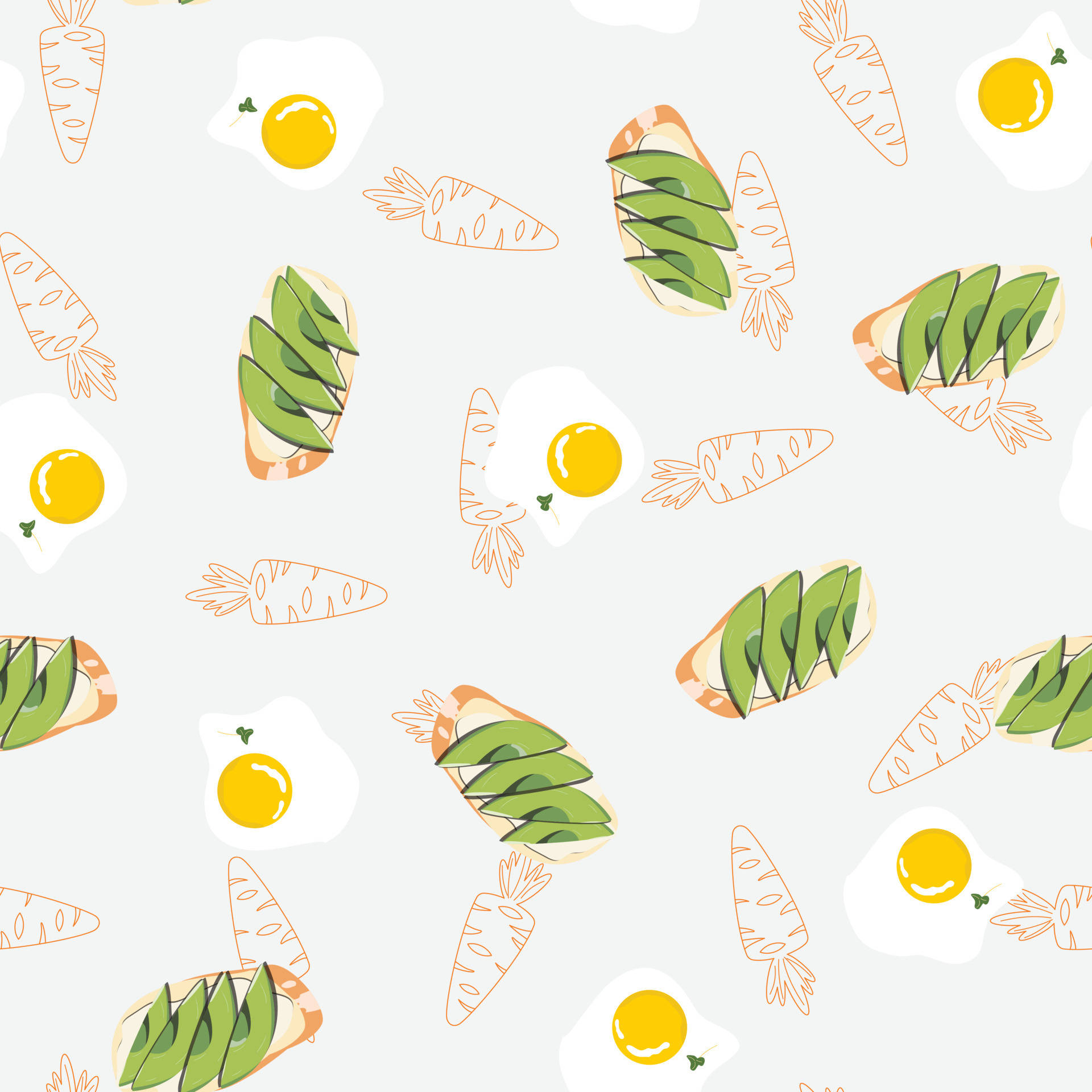 Avocado Egg Sandwich Vector Art Wallpaper